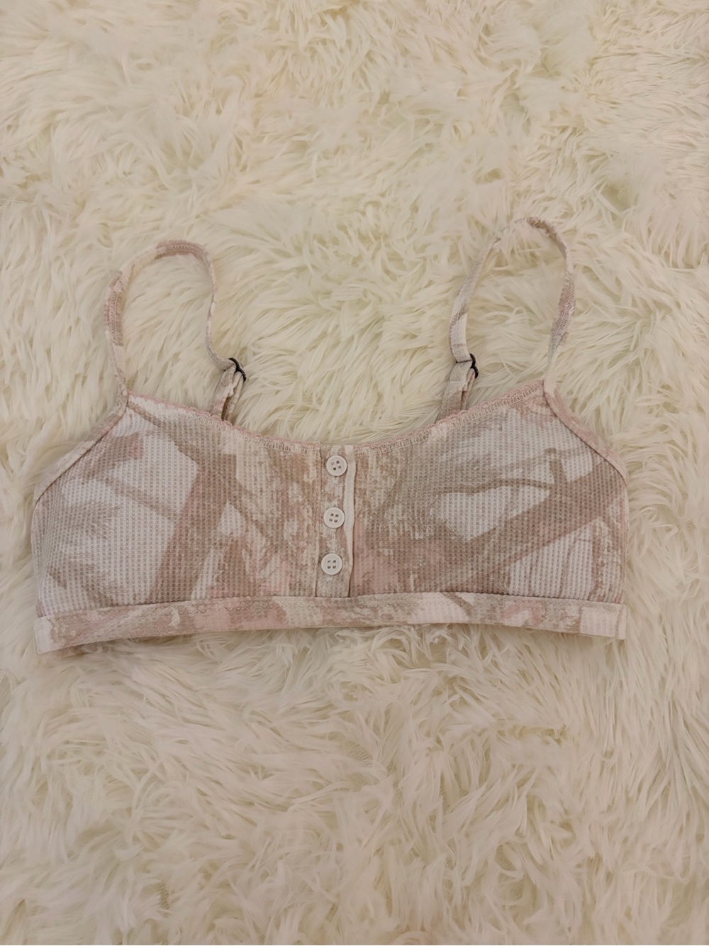 Aeropostale Pink and White Camo Ribbed Bralette
